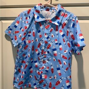 Kids Blue Popsicle Print Shirt